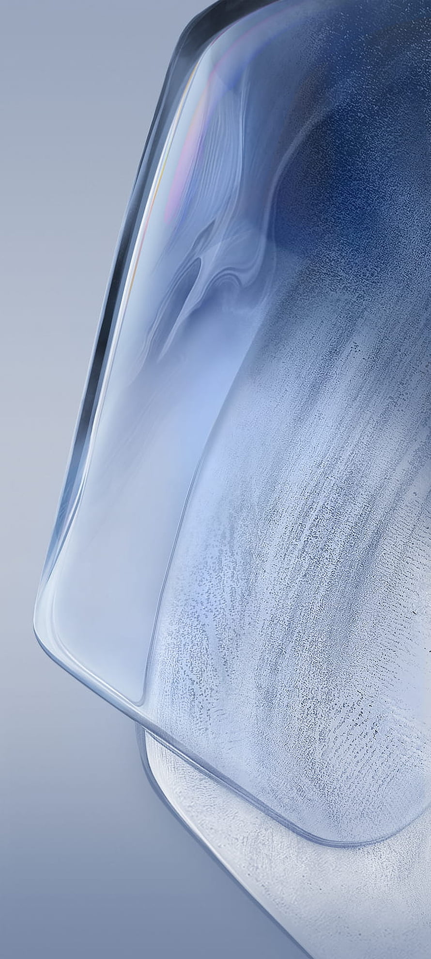 iQOO Neo 5 Abstract Glass Texture Wallpaper with Iridescent Blue and Silver Tones HD phone wallpaper