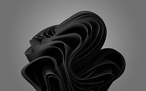 Abstract Black 3D Sculpture with Smooth Curved Layers and Minimalist Design HD wallpaper