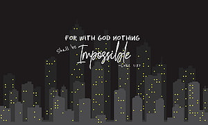 Inspirational Bible Verse Over Minimalist Night City Skyline HD wallpaper