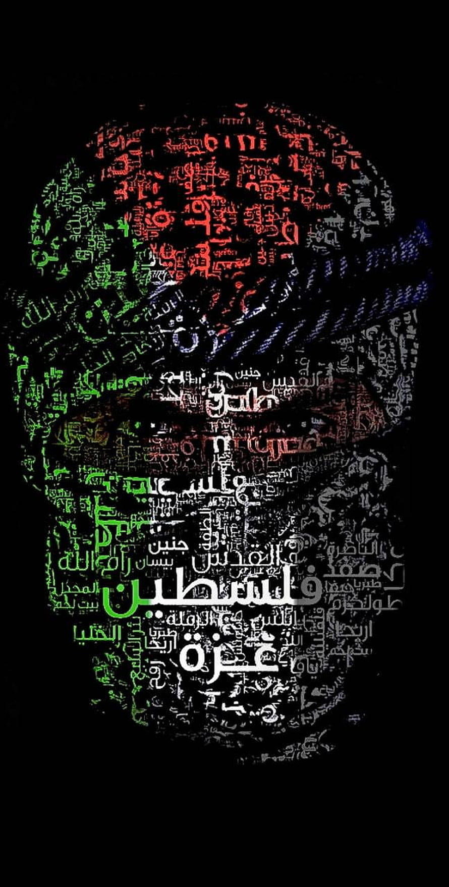 Palestine Map Typography Art with Arabic Text and Flag Colors HD phone wallpaper
