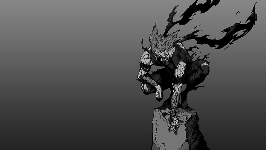 Garou from One Punch Man in a dynamic crouching pose with dark energy tendrils, My favorite Garou pose. Took me days to redraw it. First post here, garou one punch man HD wallpaper
