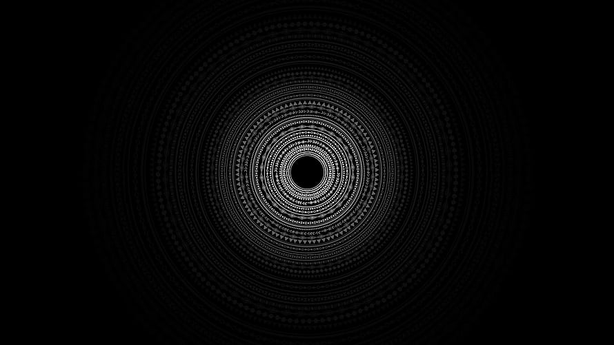 Hypnotic Black and White Geometric Mandala Pattern with Intricate Circular Design HD wallpaper
