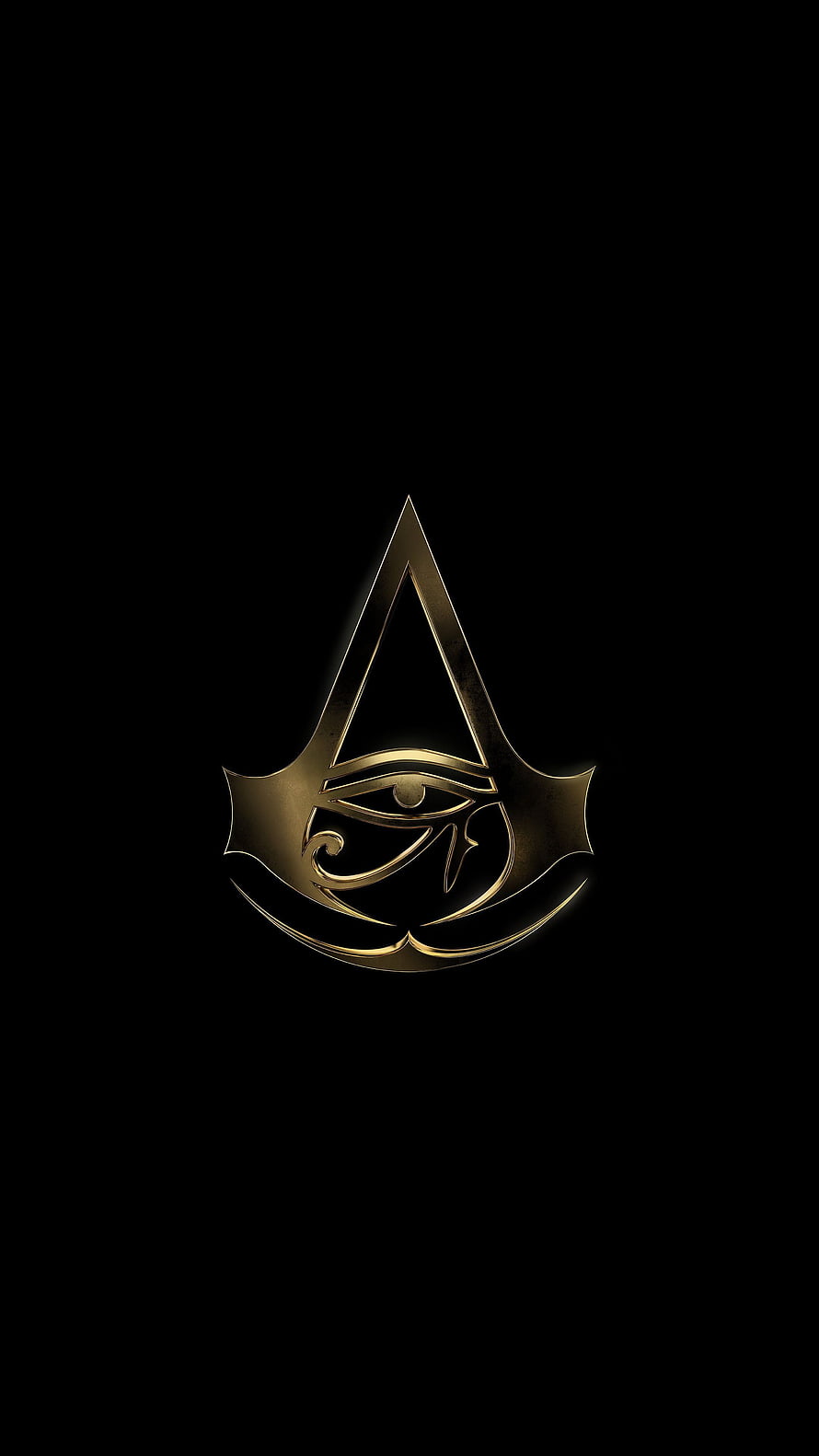 Assassin's Creed Golden Emblem on Black Background HD phone wallpaper