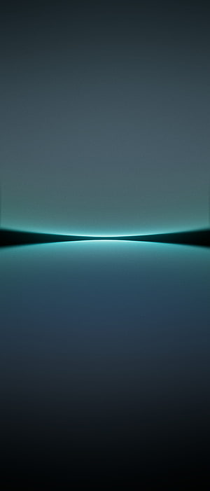Minimalist Dark Teal Abstract Horizon With Glowing Cyan Light Line HD phone wallpaper