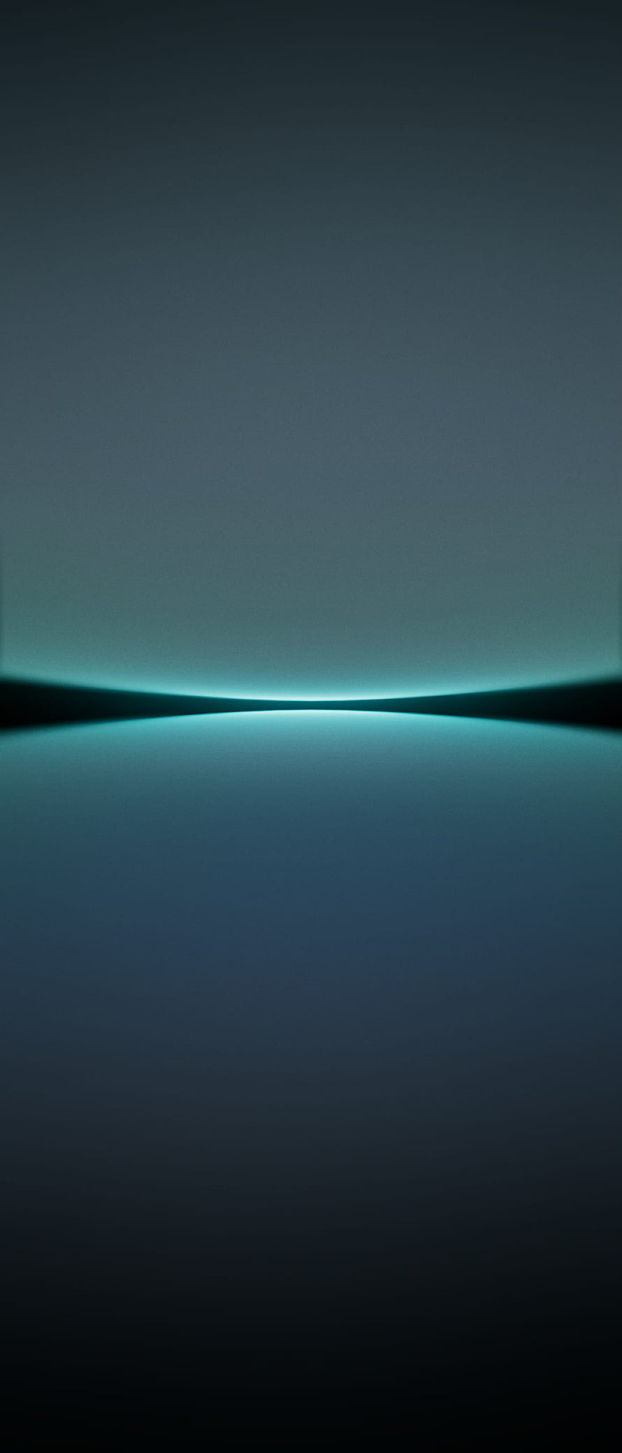 Minimalist Dark Teal Abstract Horizon With Glowing Cyan Light Line HD phone wallpaper