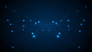 Dark Blue Circuit Board Technology Background with Glowing Nodes and Traces HD wallpaper