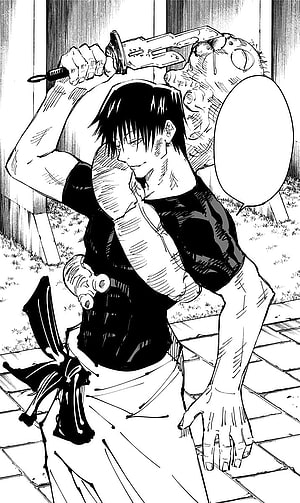 Asta wielding a sword in a dynamic black and white manga panel, Toji Fushiguro HD phone wallpaper