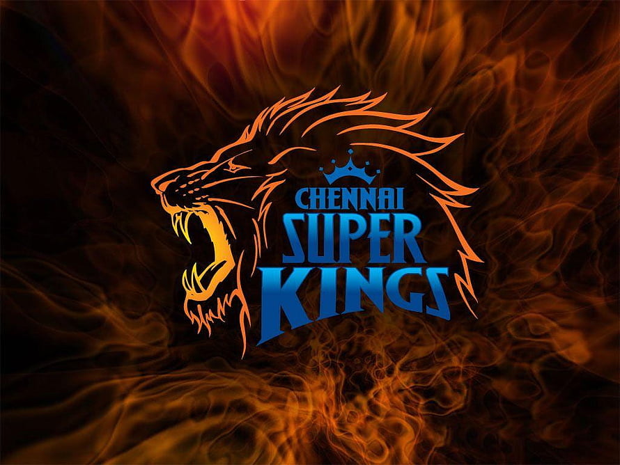 Chennai Super Kings Cricket Team Logo With Roaring Lion And Fiery Background HD wallpaper