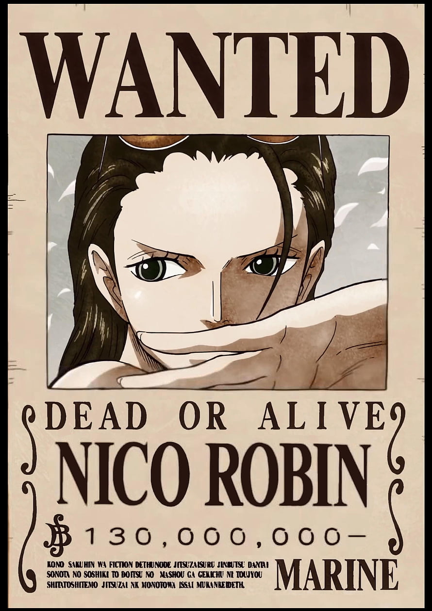 Nico Robin Wanted Poster from One Piece with Marine Bounty and Dead or Alive Notice HD phone wallpaper