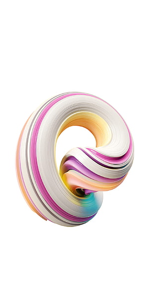 Pastel 3D Torus Knot Abstract Wallpaper with Swirling Ribbon Design HD phone wallpaper