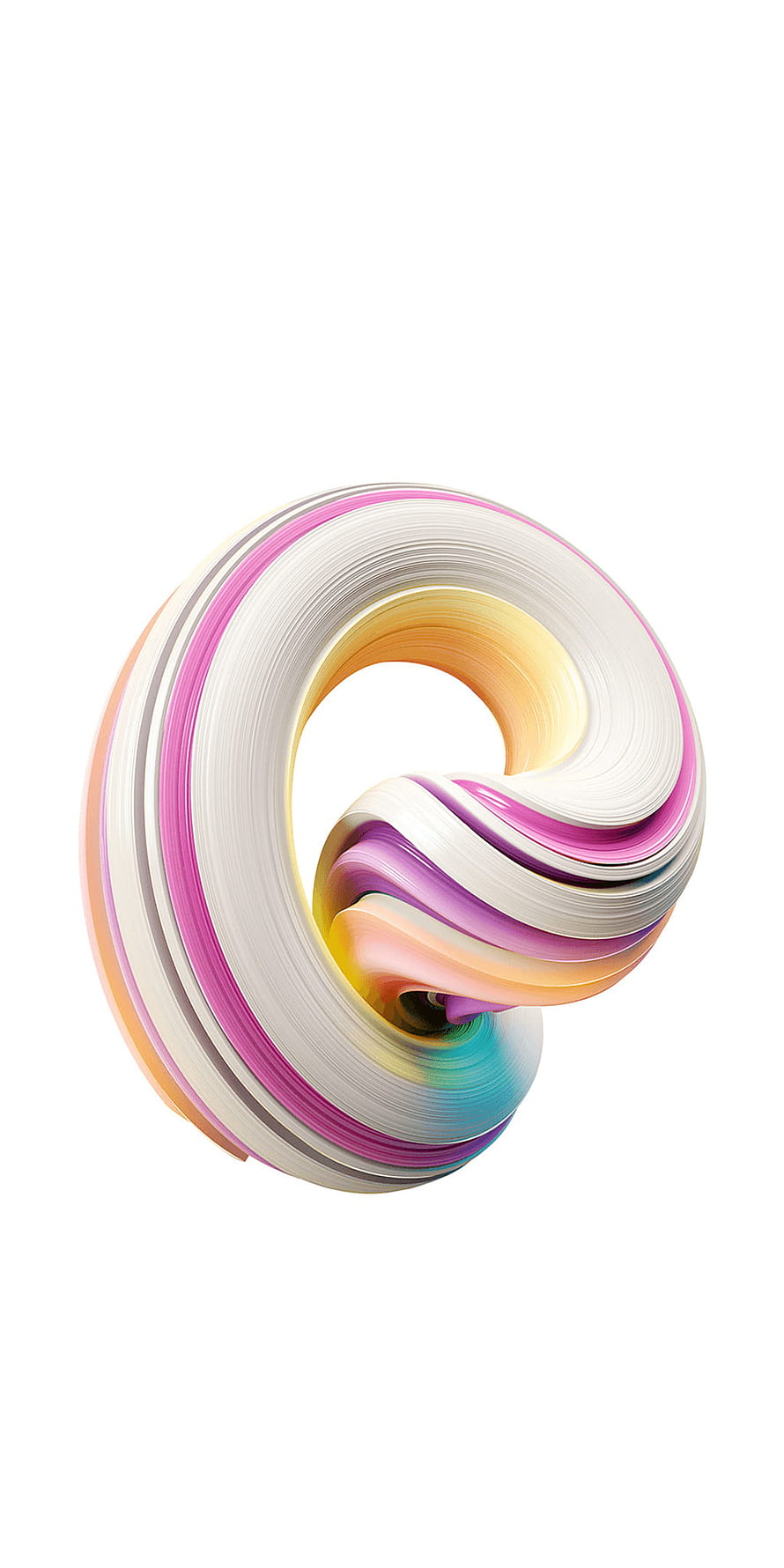 Pastel 3D Torus Knot Abstract Wallpaper with Swirling Ribbon Design HD phone wallpaper