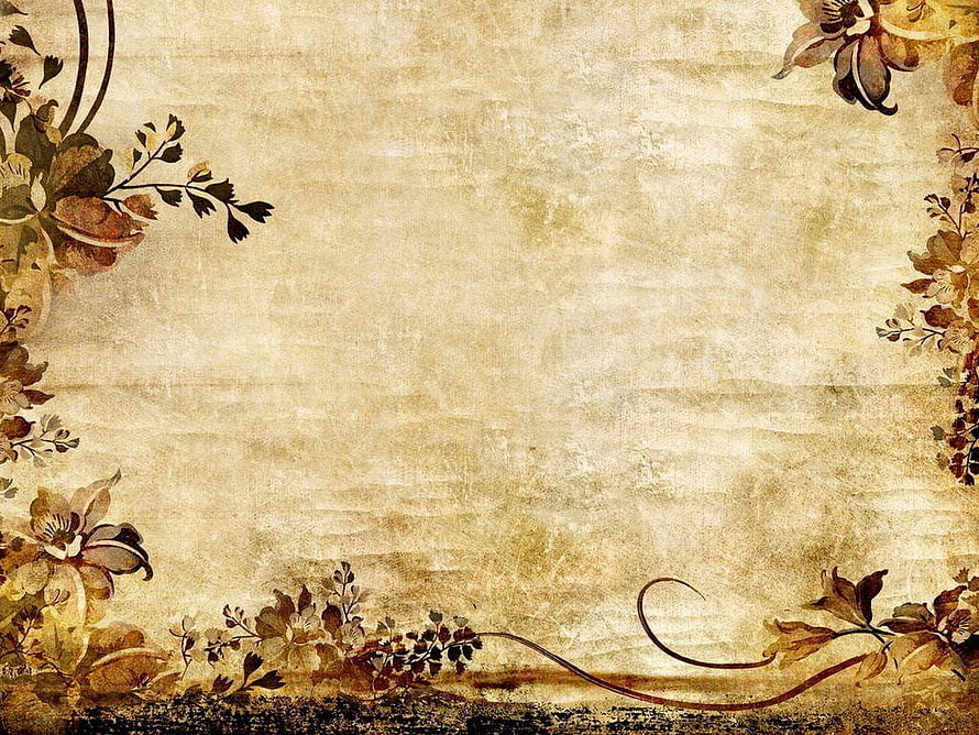 Antique Sepia Floral Border on Distressed Paper Texture HD wallpaper