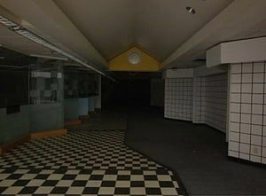 Dreamcore Aesthetic: Dim Interior with Checkerboard Floor and Tiled Walls HD wallpaper