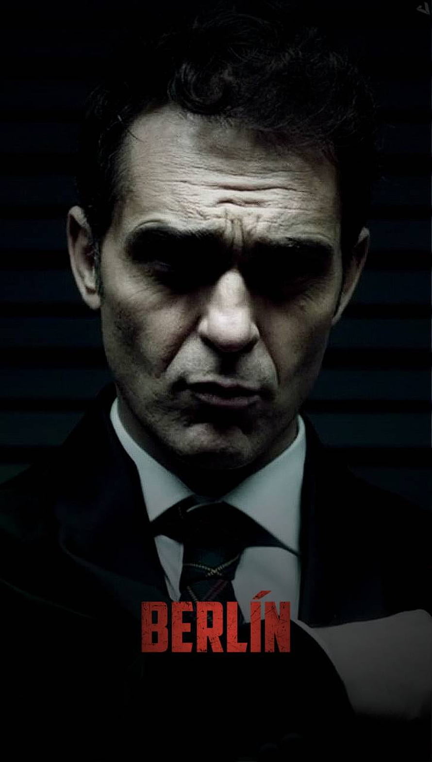 Berlin Character Portrait from Money Heist Series HD phone wallpaper