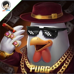 PUBG 3D Falcon Character Wearing Fedora Hat, Pixelated Sunglasses, Gold Chains, and Holding a Cigar HD phone wallpaper