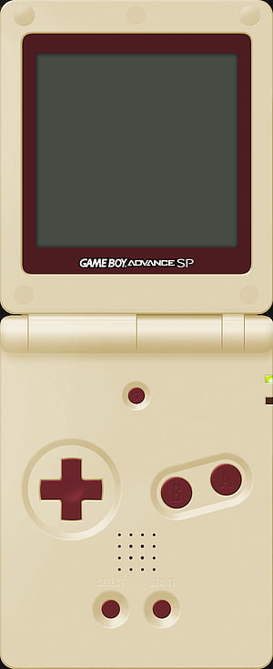 Cream and Maroon Game Boy Advance SP Handheld Console HD phone wallpaper