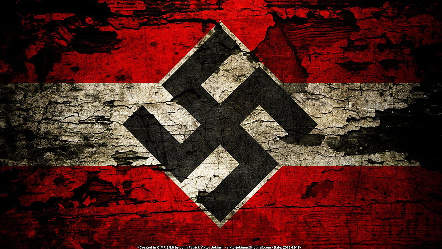 Grungy Nazi Flag Wallpaper With Distressed Texture And Swastika Symbol HD wallpaper