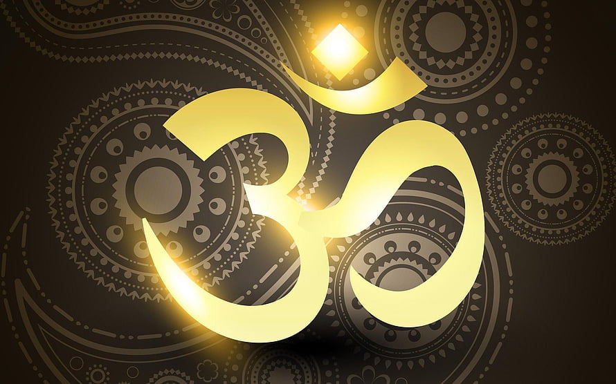 Golden Om Symbol Wallpaper with Intricate Mandala Background, Om Live for Android, om symbol HD wallpaper