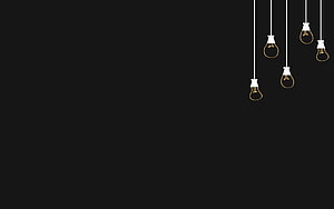 Minimalist Hanging Light Bulbs on Black Background HD wallpaper
