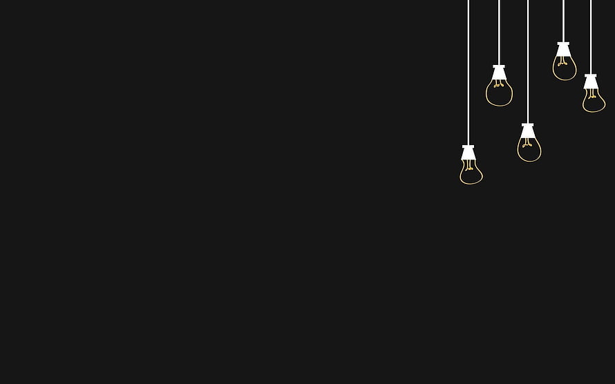 Minimalist Hanging Light Bulbs on Black Background HD wallpaper