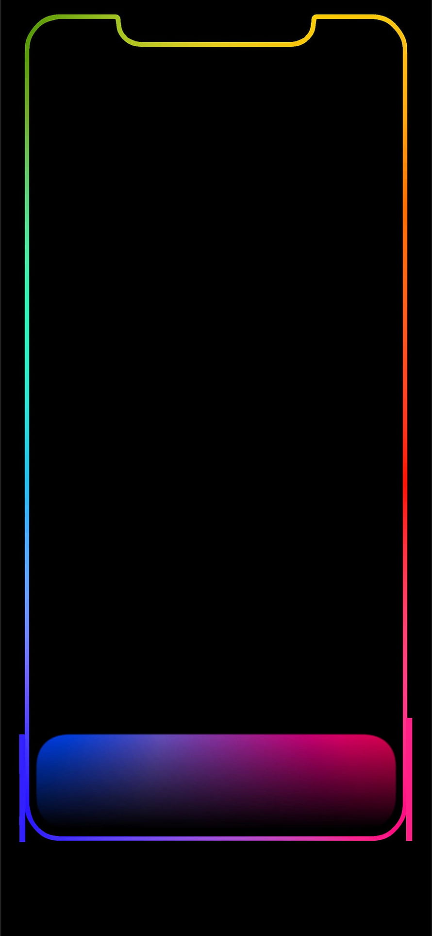 Minimalist Neon Gradient Phone Frame Wallpaper with Black Background HD phone wallpaper