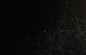 Abstract Geometric Network Structure With Glowing Nodes On Dark Background HD wallpaper