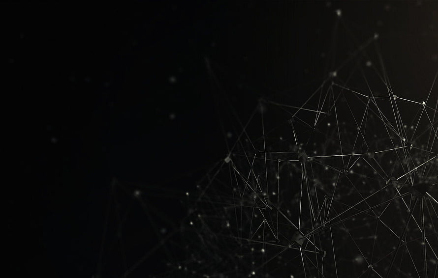 Abstract Geometric Network Structure With Glowing Nodes On Dark Background HD wallpaper