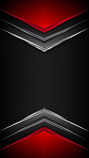 Abstract Red and Black Geometric Wallpaper with Metallic Chevron Accents HD phone wallpaper