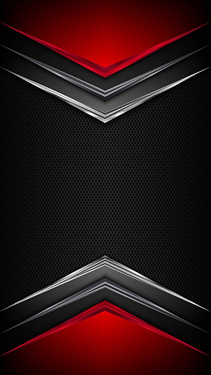 Abstract Red and Black Geometric Wallpaper with Metallic Chevron Accents HD phone wallpaper