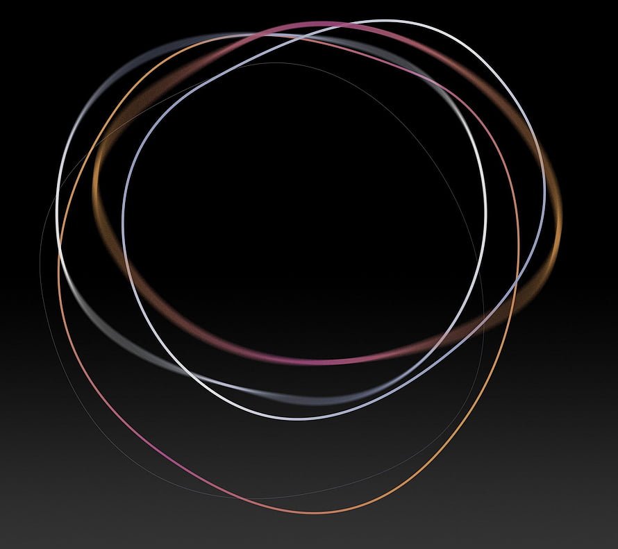 Minimalist Abstract Wallpaper with Intersecting Colorful Circles on Black Background HD wallpaper