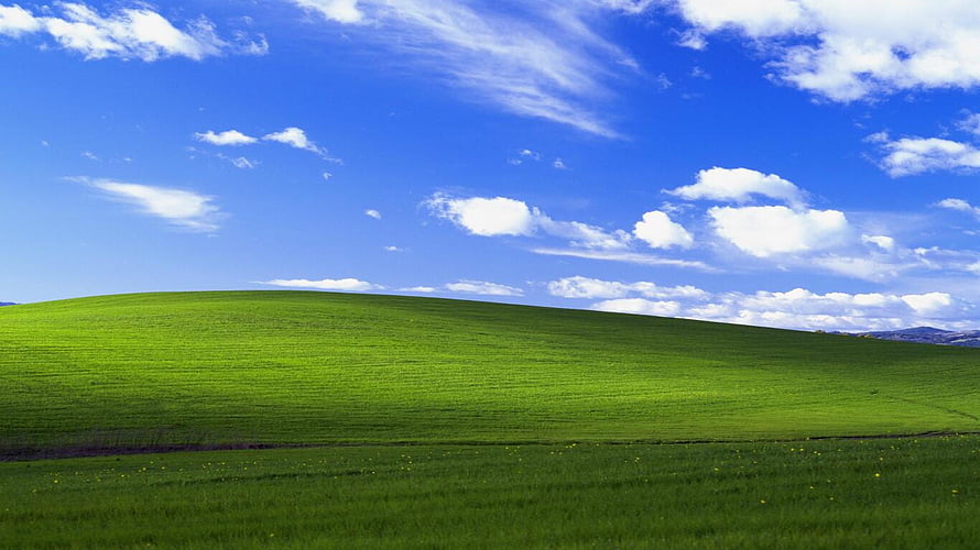 Windows XP Bliss Desktop Landscape with Rolling Green Hills and Blue Sky HD wallpaper
