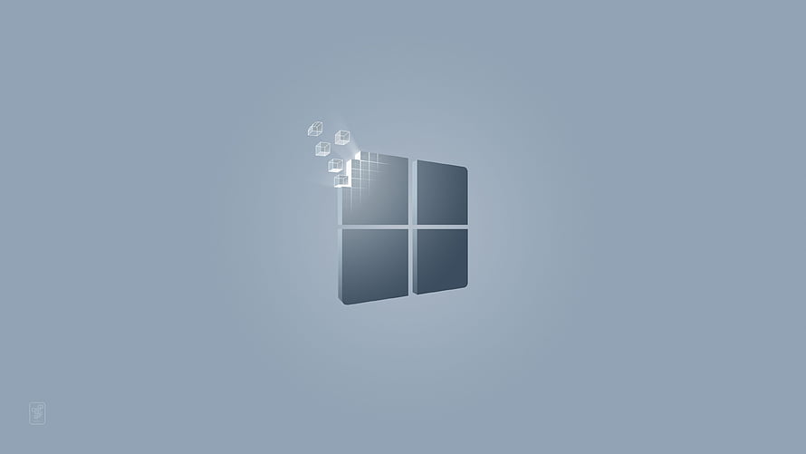 Windows 11 Default Blue Desktop Background with Dissolving Logo HD wallpaper
