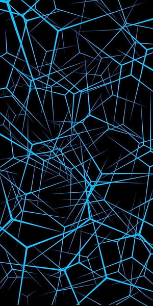 Abstract Geometric Network Pattern with Glowing Blue Lines on Black Background HD phone wallpaper