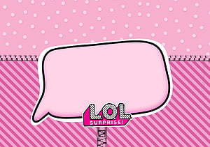 L.O.L. Surprise! Speech Bubble Design on Pink Polka Dot and Striped Background HD wallpaper