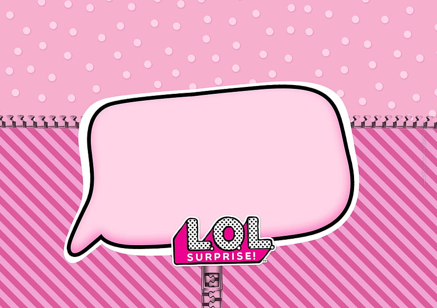 L.O.L. Surprise! Speech Bubble Design on Pink Polka Dot and Striped Background HD wallpaper