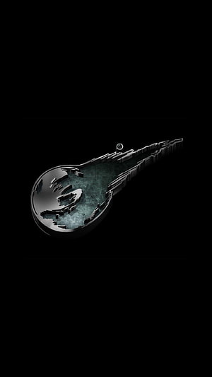 Final Fantasy VII Remake Keychain Pendant on Black Background HD phone wallpaper