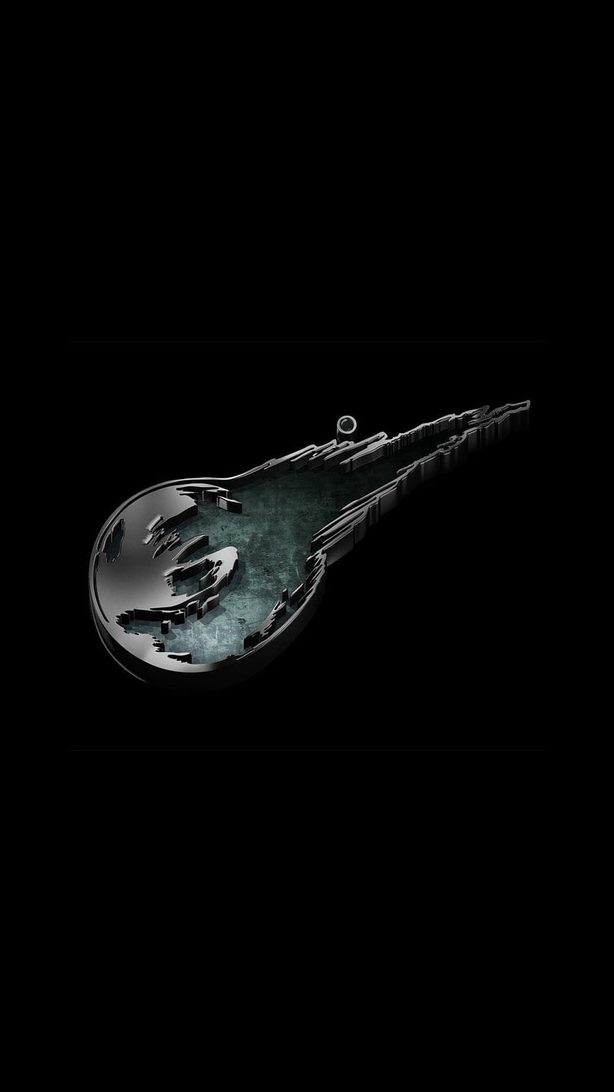 Final Fantasy VII Remake Keychain Pendant on Black Background HD phone wallpaper