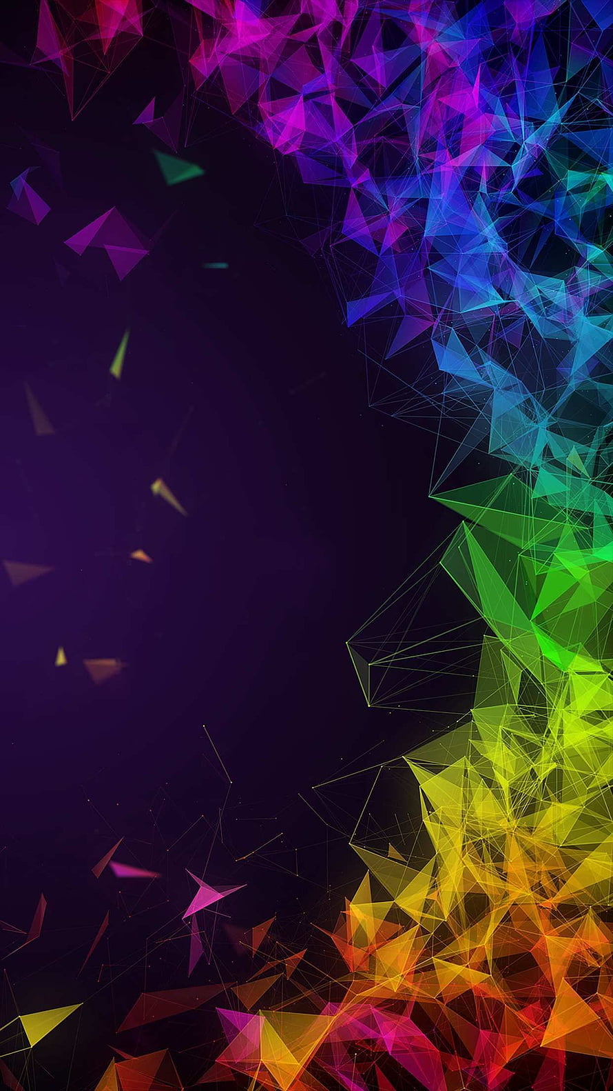 Vibrant Rainbow Geometric Polygon Abstract Background HD phone wallpaper