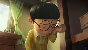 Sad Boy with Glasses Crying in Yellow Shirt Anime Style Wallpaper HD wallpaper