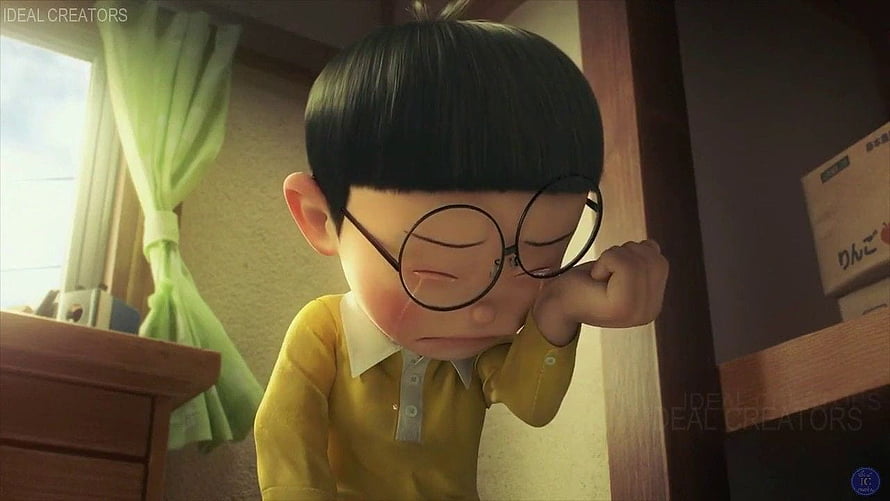 Sad Boy with Glasses Crying in Yellow Shirt Anime Style Wallpaper HD wallpaper