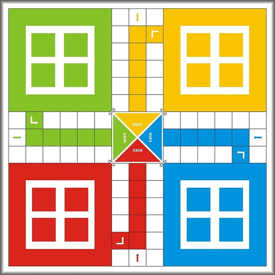 Classic Ludo Board Game Layout with Four Colored Bases and Central Square HD phone wallpaper