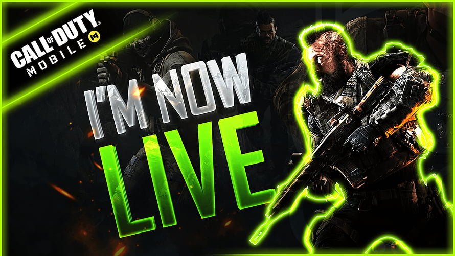 Call of Duty Mobile Live Streaming Thumbnail with Armed Soldier and Neon Green Effects HD wallpaper