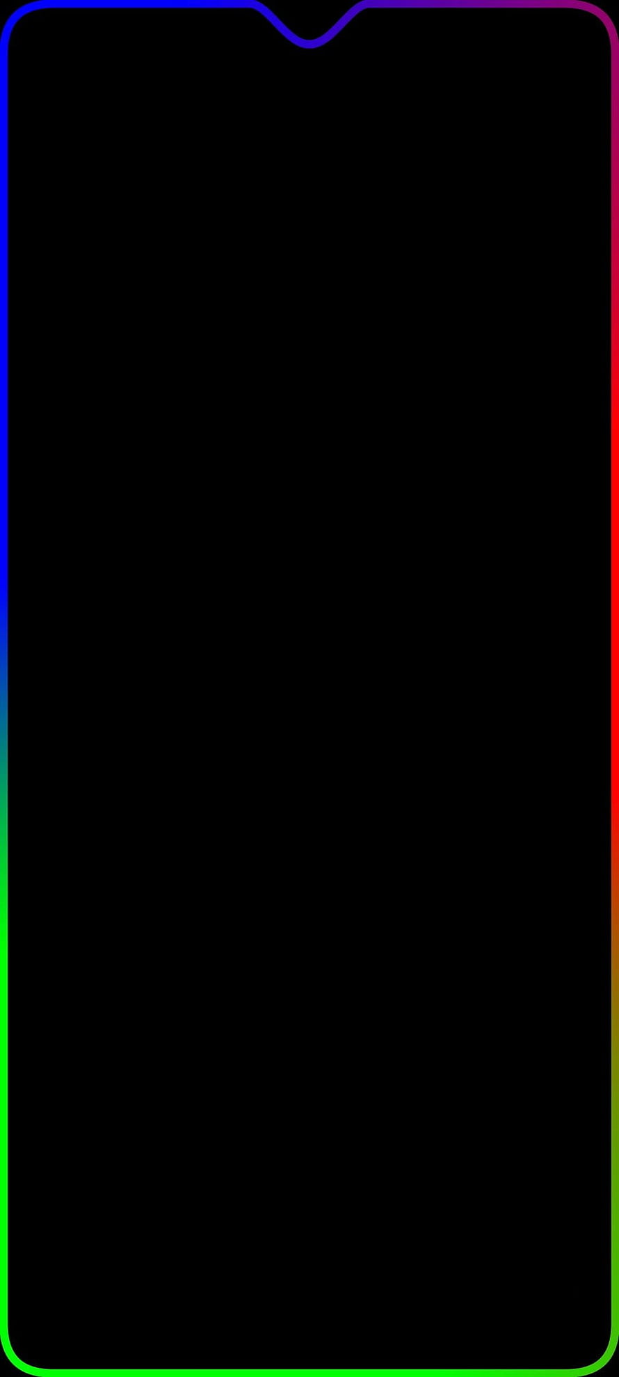 Minimalist RGB Gradient Border Frame on Black Background for Smartphone Screens HD phone wallpaper