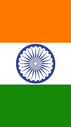 Indian National Flag with Ashoka Chakra on Tricolor Background HD phone wallpaper