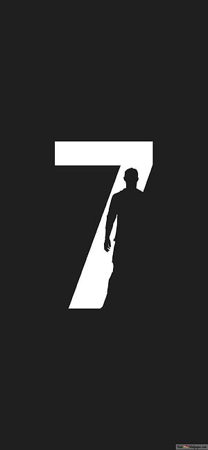 Minimalist Cristiano Ronaldo Silhouette Number 7 Black And White Wallpaper HD phone wallpaper