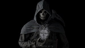 Ghost Azrael 3D Render in Tactical Hood and Skull Mask from Call of Duty Mobile HD wallpaper