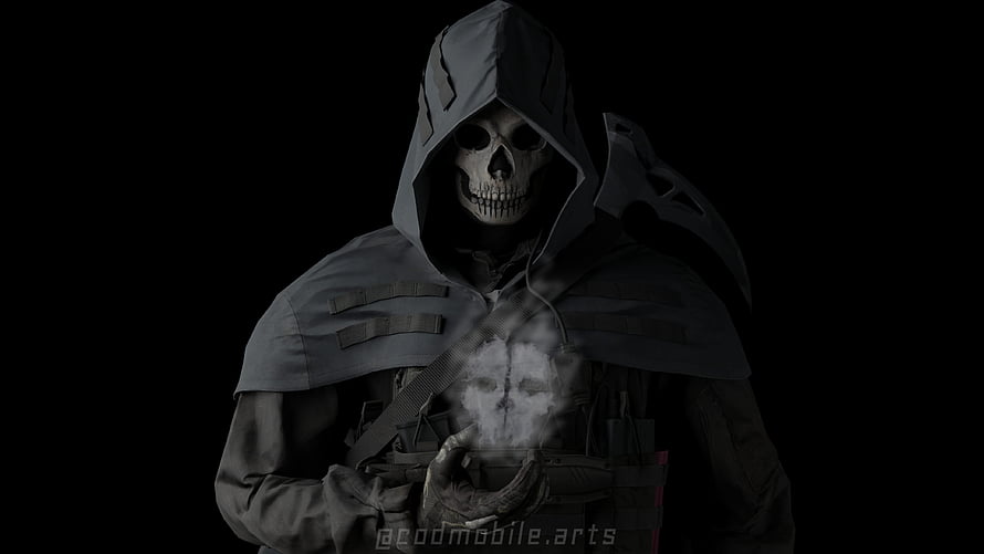 Ghost Azrael 3D Render in Tactical Hood and Skull Mask from Call of Duty Mobile HD wallpaper