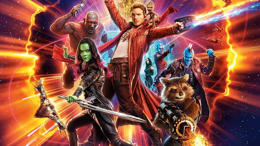 Guardians of the Galaxy Vol 3 Team Poster with Star-Lord, Gamora, Drax, Rocket, and Nebula in Cosmic Action HD wallpaper