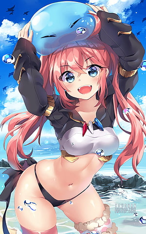 Milim Nava from That Time I Got Reincarnated as a Slime in a Beach Scene HD phone wallpaper