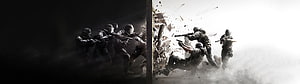 Tactical SWAT Team Breaching Wall in High Contrast Action Scene HD wallpaper